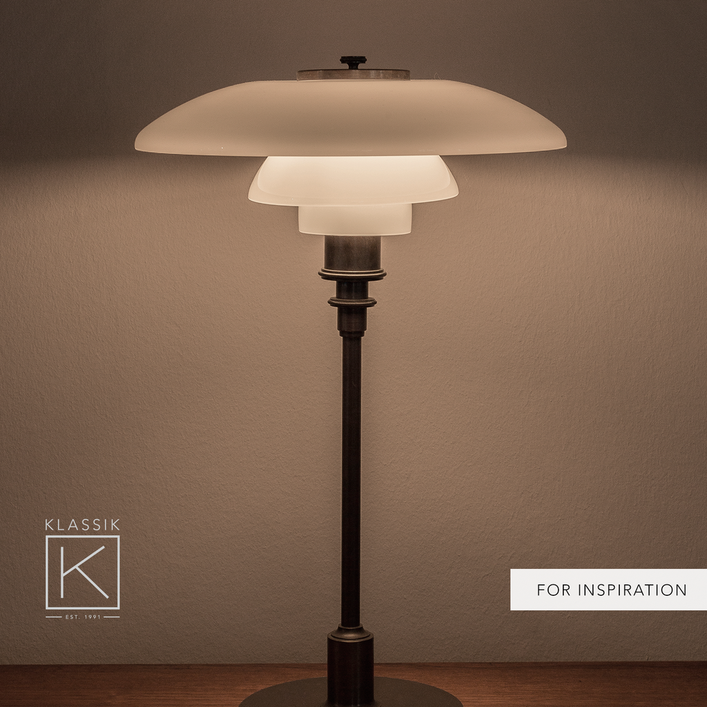 PH 4/3 - Bordlampe i bruneret messing