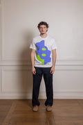 FQ-T020-S26 MENS T-SHIRT KNIT - WHITE COMME DES GARÇONS SHIRT - vue de face portée