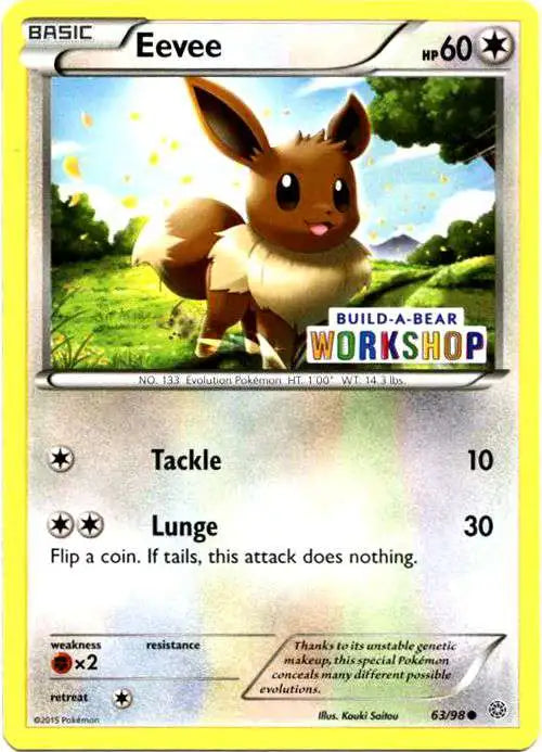 Pokemon Trading Card Game Promo Single Card Promo Eevee 63 Build-a-Bear