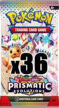 Pokemon Scarlet & Violet Prismatic Evolutions LOT of 36 Booster Packs  [Equivalent of a Booster Box]