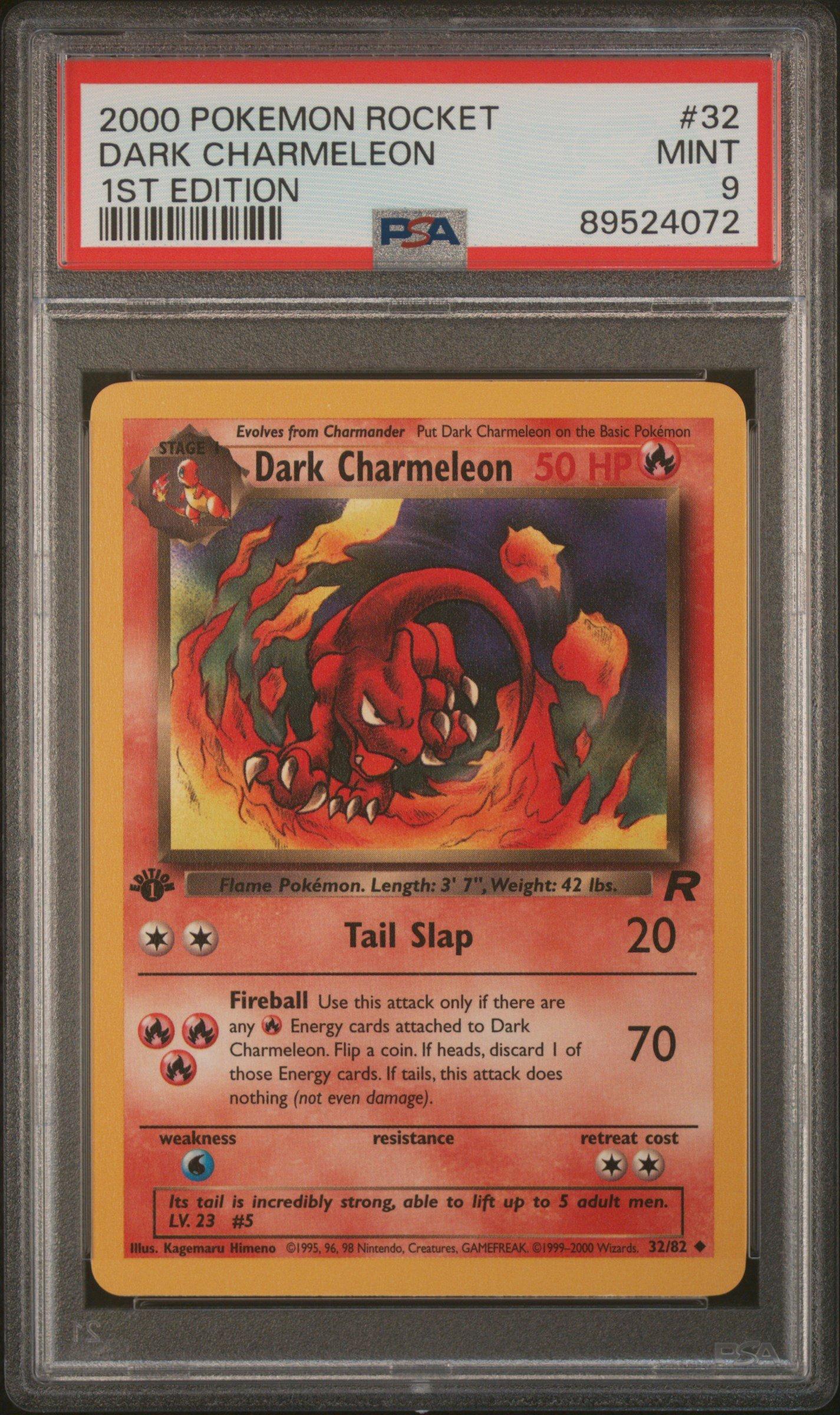 2000 Pokemon Rocket 32 Dark Charmeleon 1st Edition PSA 9 Graded Card