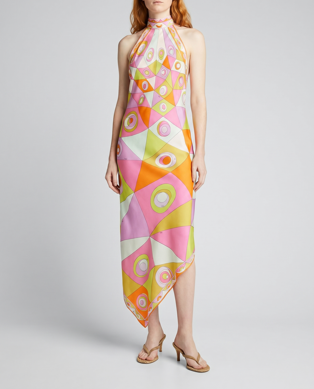 Occhi print silk dress