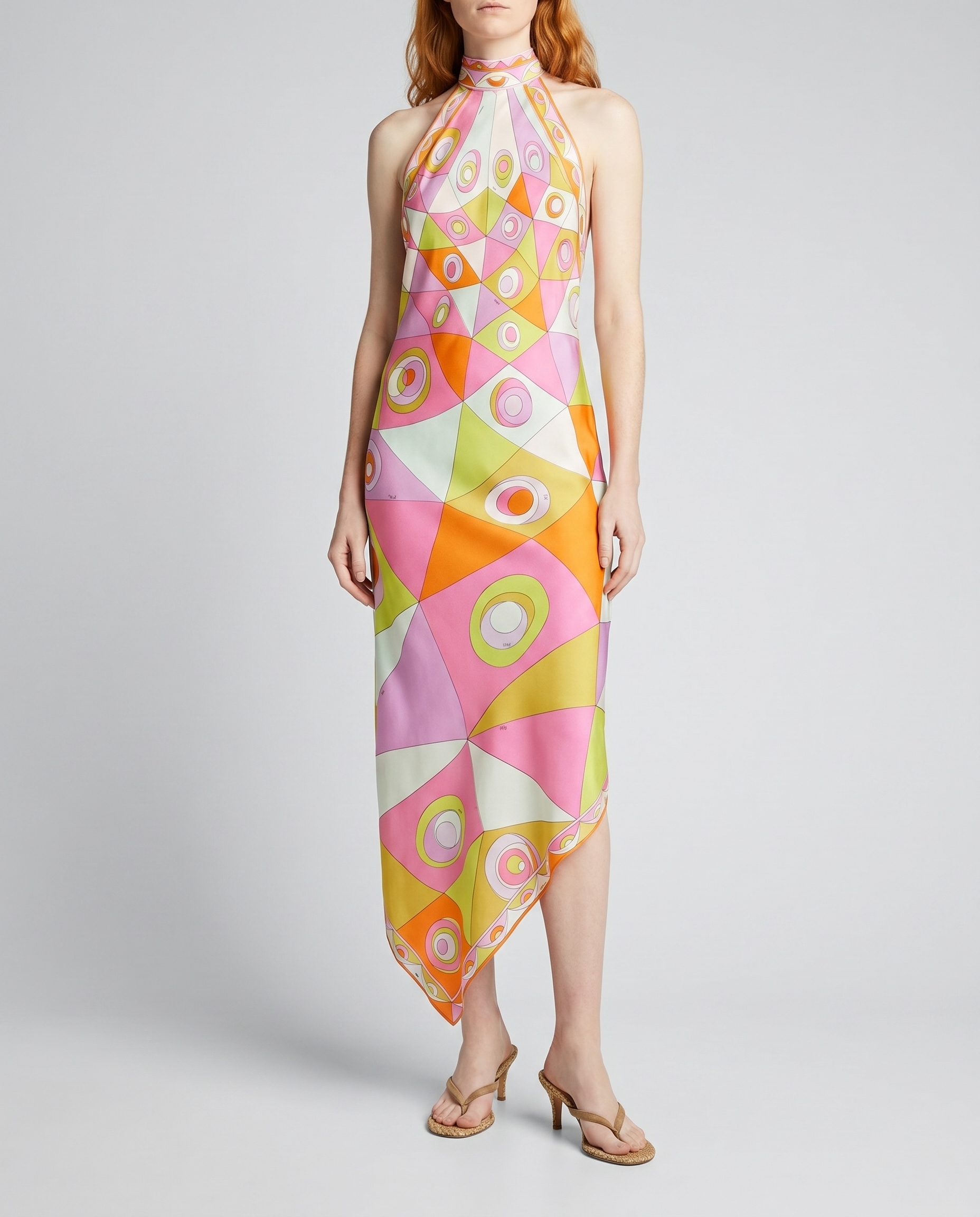 Occhi print silk dress