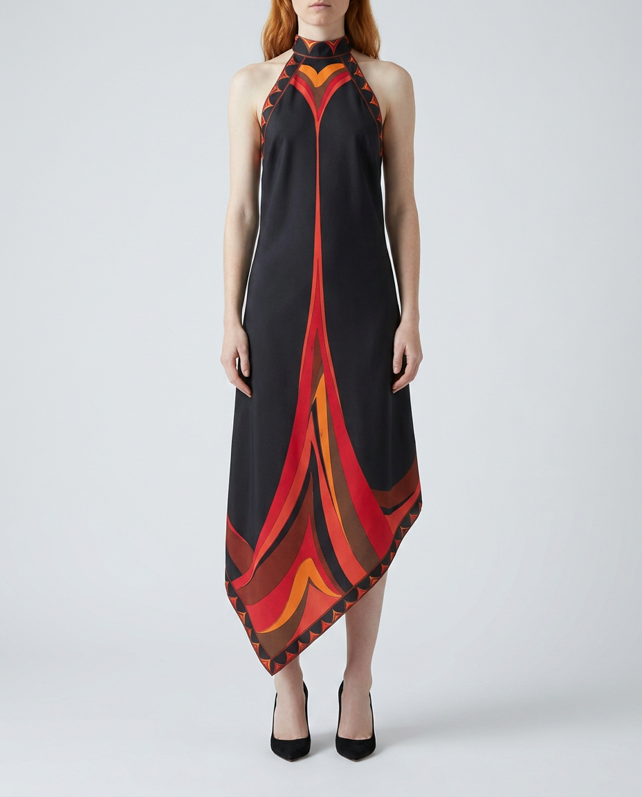 Fari print silk dress
