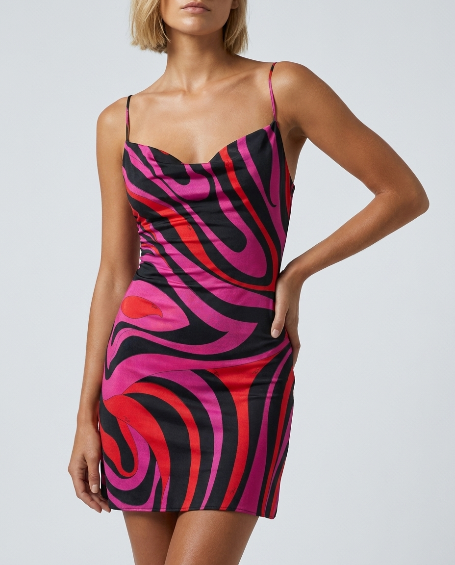 Printed stretch-jersey mini dress