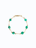 Pulsera de oro 18k con balines de esmeralda