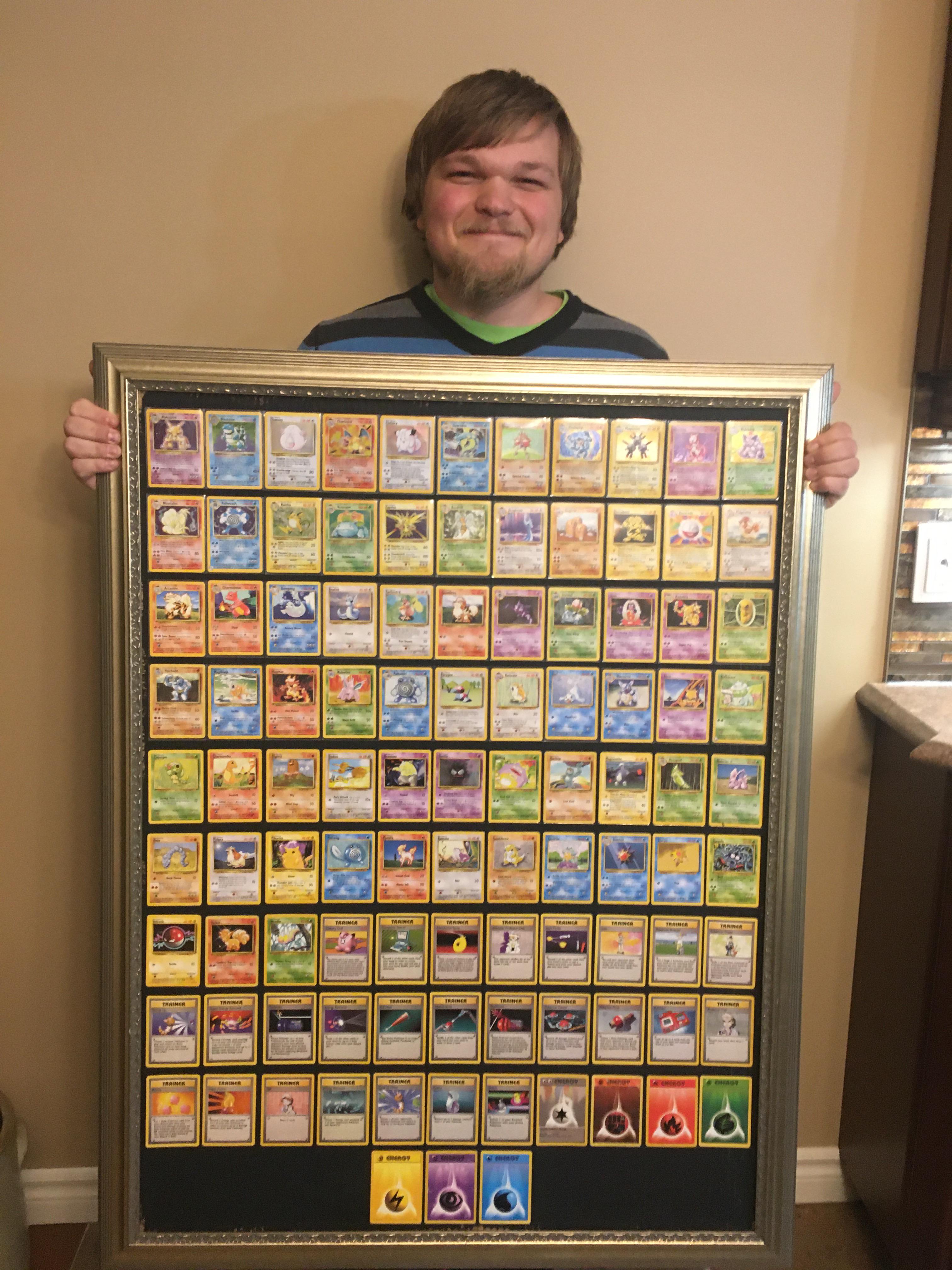 Finally got around to framing my completed base set! I'm very happy with the finished product! : r/pokemon
