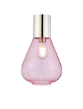 Rowell Ceiling Light With Narrow Glass, 1 x E27, Polished Nickel/Pink