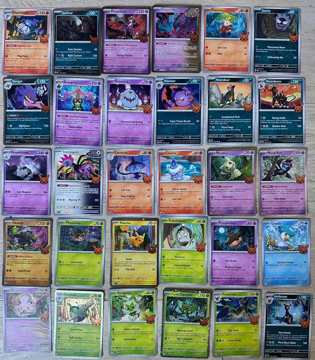 Pokemon TCG 2024 Halloween Trick or Trade Cards Singles Holos