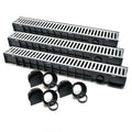 Lot de 3 x 1 m caniveaux grille recouvrement 1,5 tonnes fonte drainage eaux usées évacuation 16_0001699