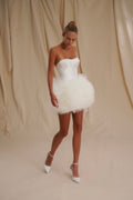 Strapless Tulle Bridal Mini Dress by Senstudio