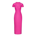 Track Shine Jersey Long Dress - Hot Pink