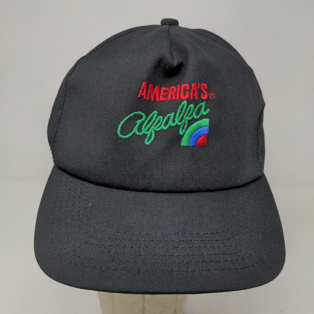 America's Alfalfa Men's Snapback Hat Black Adjustable Embroidered Logo