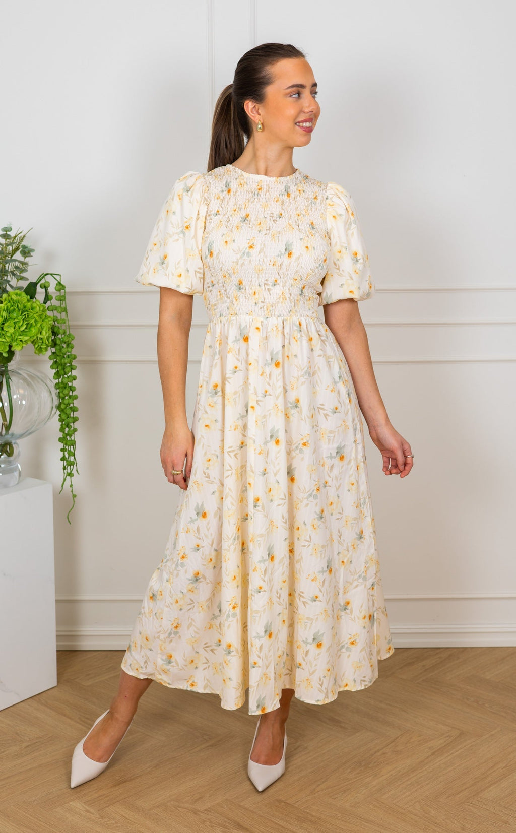 Tabita Dress Sand/Yellow | Kjoler | Smuk