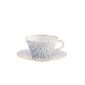 Plato y Taza de Té Constellation D’Or Vista Alegre en porcelana blanca con dorado