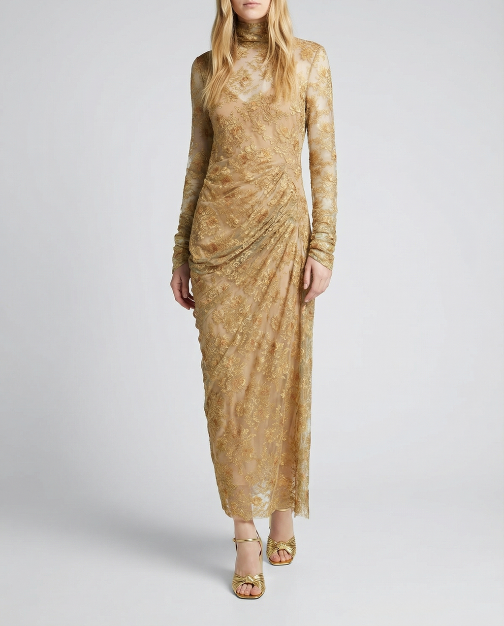 Lace long-sleeve maxi dress