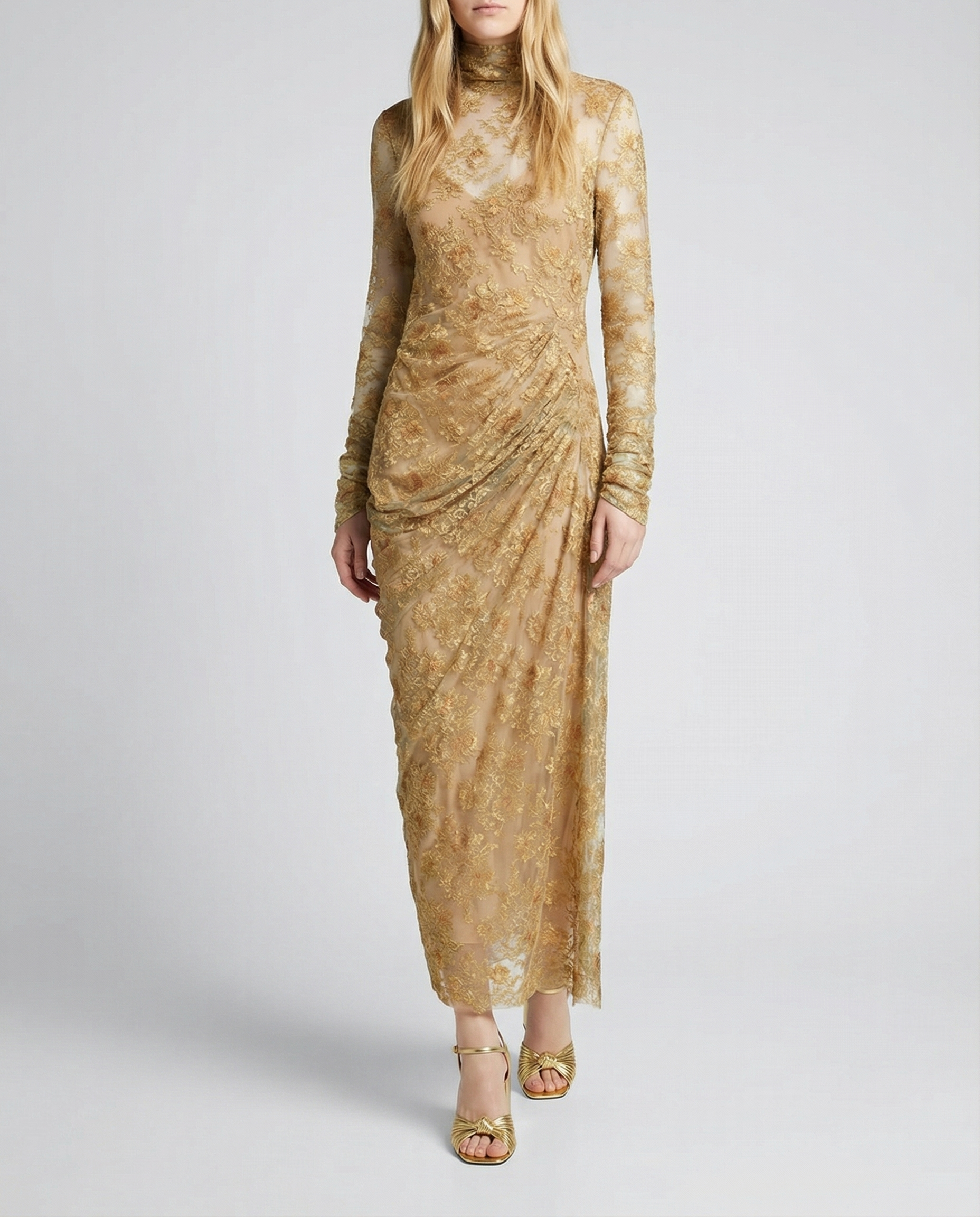 Lace long-sleeve maxi dress