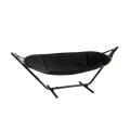 Schwarze Cobana Hängematte mit schwarzem Aluminiumgestell, modernes Design für Garten oder Terrasse | Cobana Hammock - Cobana Black Black | SACKit