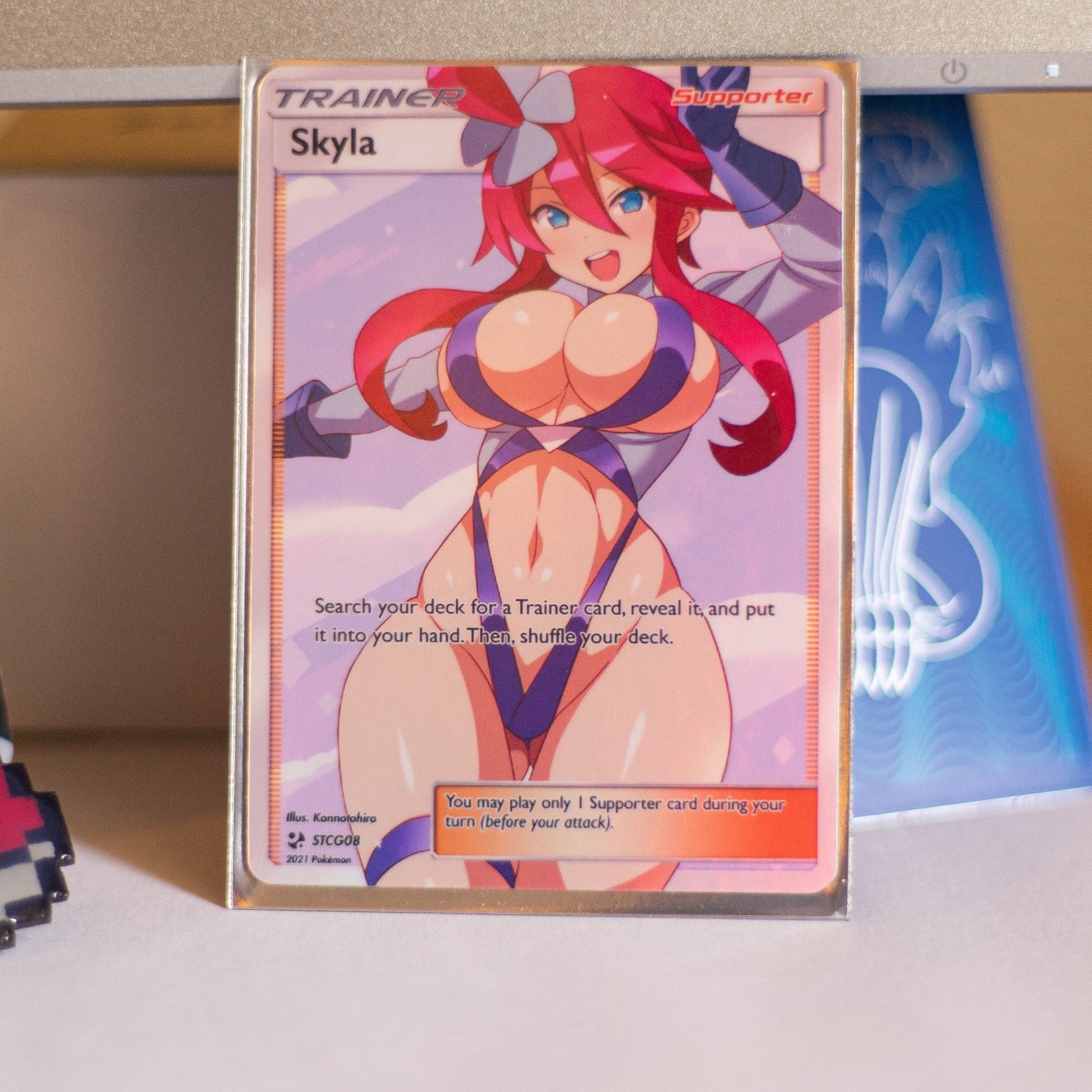 Custom Holographic Full Art Skyla Card