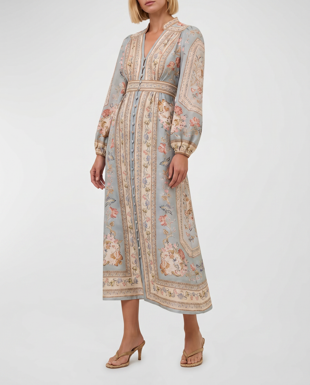 Zimmermann Roselight plunge midi dress