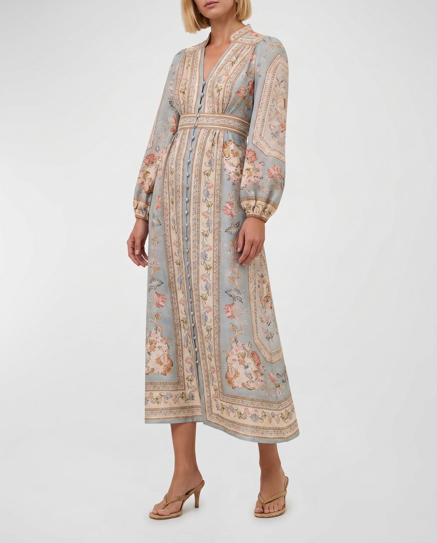Zimmermann Roselight plunge midi dress