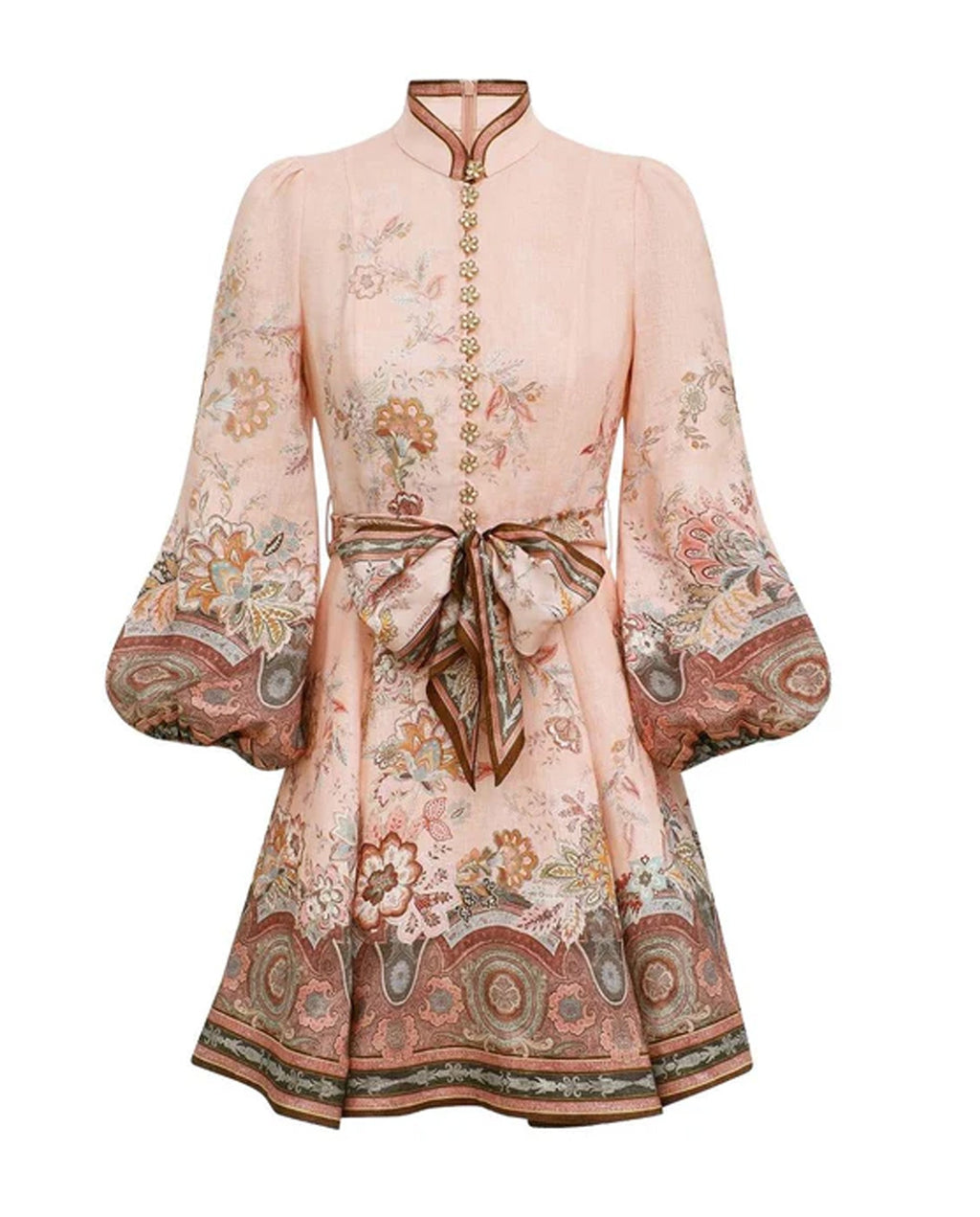 Zimmermann Floral print puff sleeve mini dress